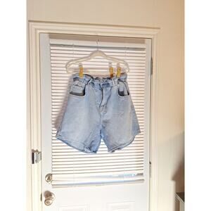 Frame Women's Blue Denim Elastic Waist Denim Shorts Size XL